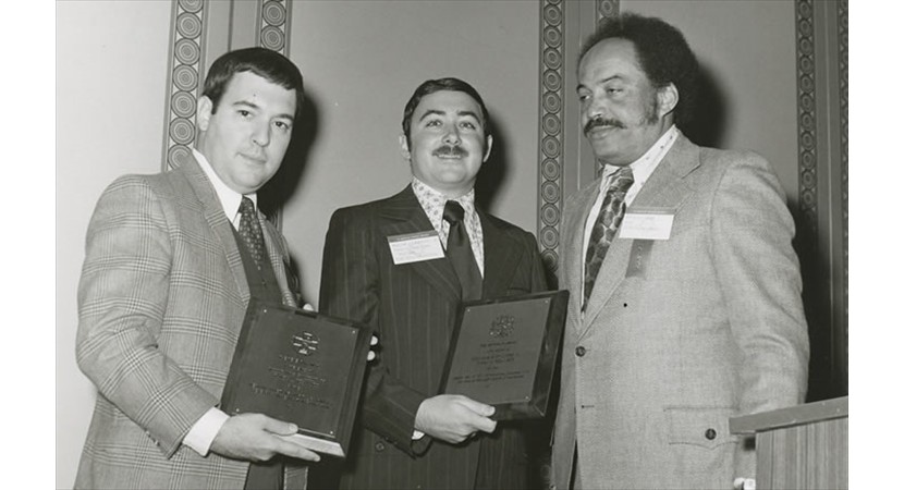 (1972) Midyear Clinical Meeting in Las Vegas, Nevada. Pictured (l-r): Jim Visconti, William Puckett, and Wendell Hill.