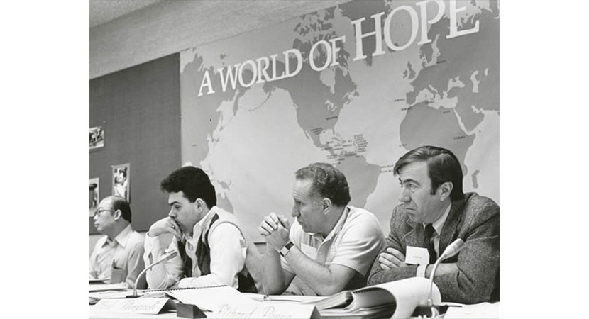(1984) Pharmacy in the 21st Century Conference. Project Hope Conference Center, Millwood, VA. Paul Pierpaoli is second from right.
