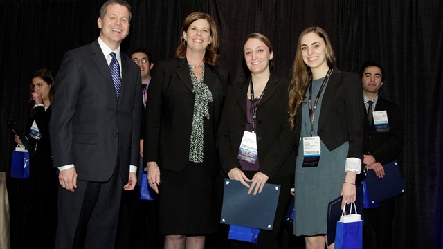 Daniel Cobaugh, VP of ASHP Research & Education Foundation, Kathryn Schultz, ASHP President, Monika Zmarlicka, and Cynthia Gagliardi
